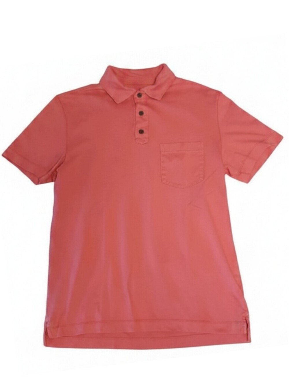 Banana Republic Mens Small Tall Party Pink Pique Short Sleeve Polo Shirt